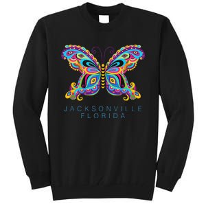 Jacksonville Florida Souvenir Butterfly Graphic Tall Sweatshirt