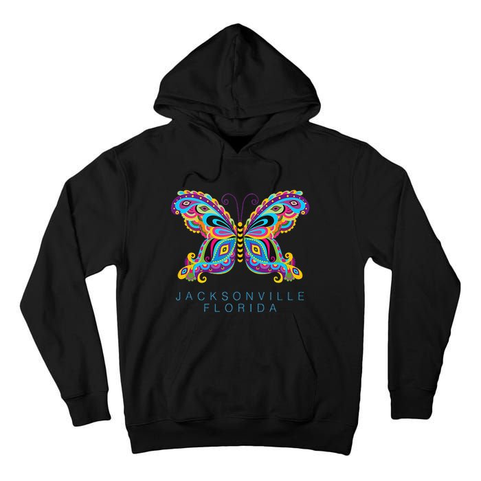 Jacksonville Florida Souvenir Butterfly Graphic Tall Hoodie