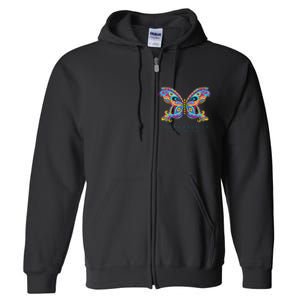 Jacksonville Florida Souvenir Butterfly Graphic Full Zip Hoodie