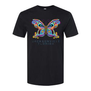 Jacksonville Florida Souvenir Butterfly Graphic Softstyle CVC T-Shirt