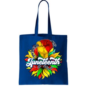 Juneteenth Fist Sunflower Black History Africa America Pride Cute Gift Tote Bag