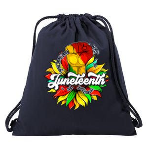 Juneteenth Fist Sunflower Black History Africa America Pride Cute Gift Drawstring Bag