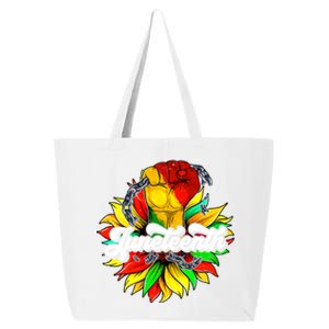 Juneteenth Fist Sunflower Black History Africa America Pride Cute Gift 25L Jumbo Tote