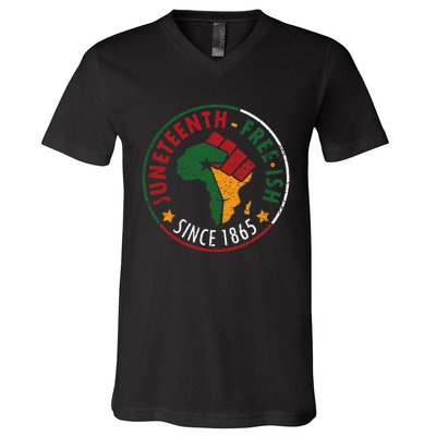 juneteenth freeish since 1865 V-Neck T-Shirt