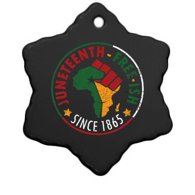 juneteenth freeish since 1865 Ceramic Star Ornament