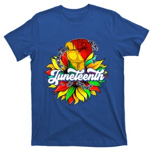 Juneteenth Fist Sunflower Black History Africa America Pride Gift T-Shirt