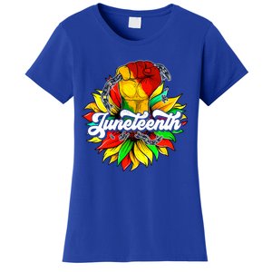 Juneteenth Fist Sunflower Black History Africa America Pride Gift Women's T-Shirt