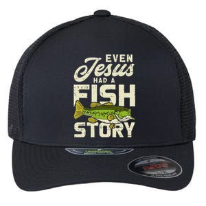 Jesus Fish Story Fisherman God Christ Fishing Flexfit Unipanel Trucker Cap