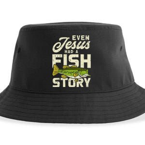 Jesus Fish Story Fisherman God Christ Fishing Sustainable Bucket Hat