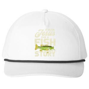 Jesus Fish Story Fisherman God Christ Fishing Snapback Five-Panel Rope Hat