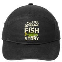 Jesus Fish Story Fisherman God Christ Fishing 7-Panel Snapback Hat