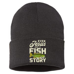 Jesus Fish Story Fisherman God Christ Fishing Sustainable Knit Beanie