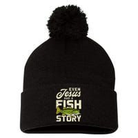 Jesus Fish Story Fisherman God Christ Fishing Pom Pom 12in Knit Beanie