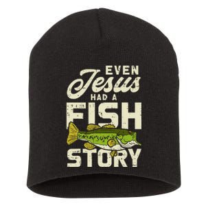 Jesus Fish Story Fisherman God Christ Fishing Short Acrylic Beanie