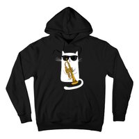 Jazz Funk Soul Cool Cute Cat Playing Trumpet Hoodie