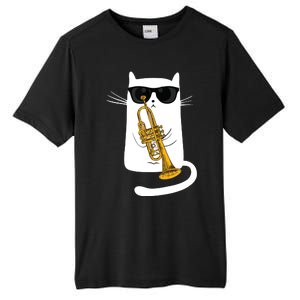 Jazz Funk Soul Cool Cute Cat Playing Trumpet Tall Fusion ChromaSoft Performance T-Shirt