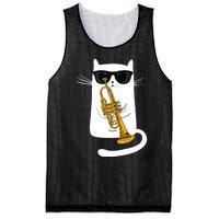 Jazz Funk Soul Cool Cute Cat Playing Trumpet Mesh Reversible Basketball Jersey Tank