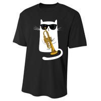 Jazz Funk Soul Cool Cute Cat Playing Trumpet Performance Sprint T-Shirt