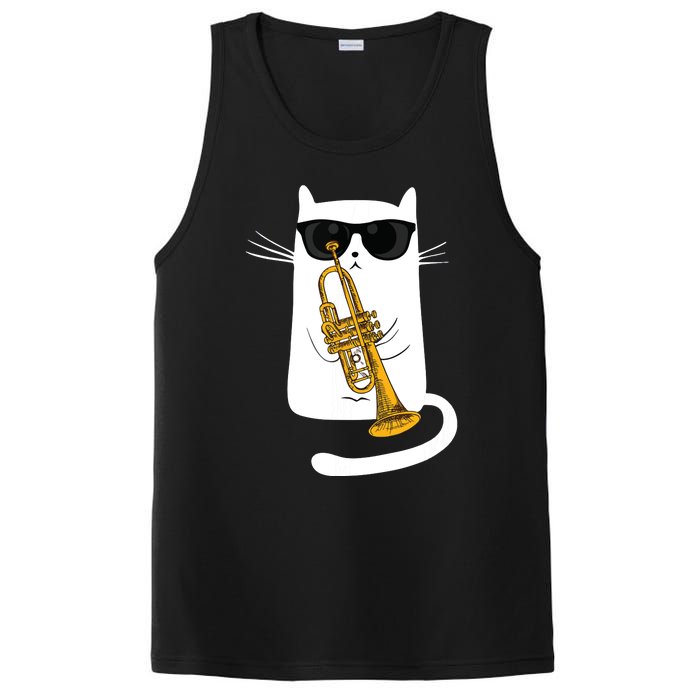 Jazz Funk Soul Cool Cute Cat Playing Trumpet PosiCharge Competitor Tank