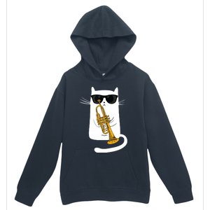 Jazz Funk Soul Cool Cute Cat Playing Trumpet Urban Pullover Hoodie