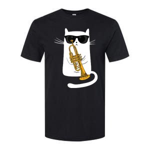 Jazz Funk Soul Cool Cute Cat Playing Trumpet Softstyle CVC T-Shirt