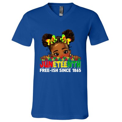 Juneteenth Freeish Since 1865 Black Freedom Day Gift V-Neck T-Shirt