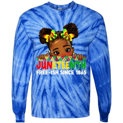 Juneteenth Freeish Since 1865 Black Freedom Day Gift Tie-Dye Long Sleeve Shirt