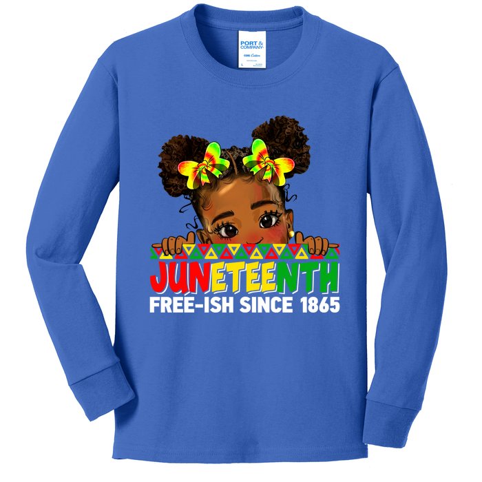 Juneteenth Freeish Since 1865 Black Freedom Day Gift Kids Long Sleeve Shirt