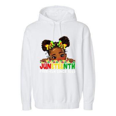 Juneteenth Freeish Since 1865 Black Freedom Day Gift Garment-Dyed Fleece Hoodie