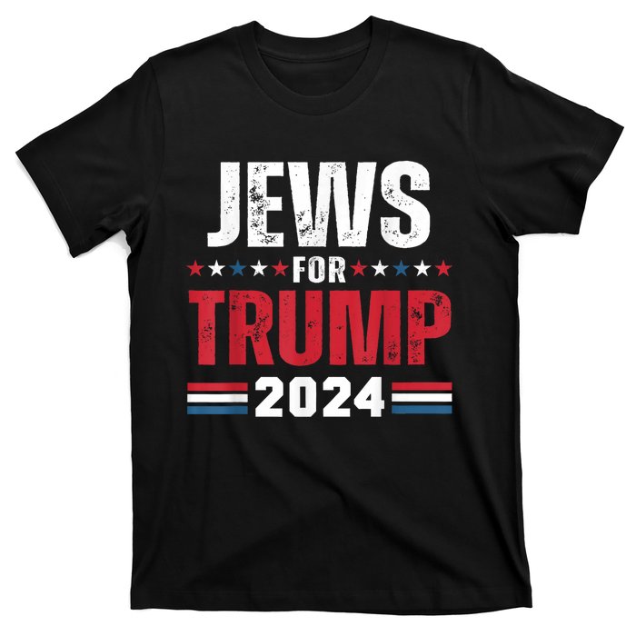 Jews For Trump 2024 American Flag T-Shirt