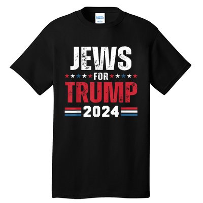 Jews For Trump 2024 American Flag Tall T-Shirt