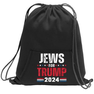 Jews For Trump 2024 American Flag Sweatshirt Cinch Pack Bag