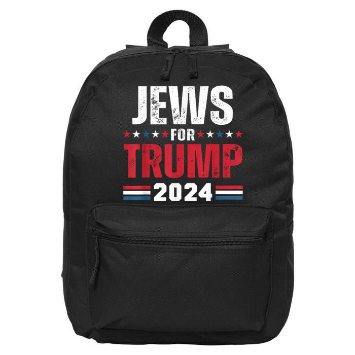 Jews For Trump 2024 American Flag 16 in Basic Backpack