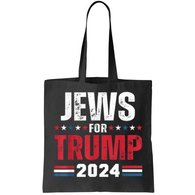 Jews For Trump 2024 American Flag Tote Bag