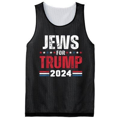 Jews For Trump 2024 American Flag Mesh Reversible Basketball Jersey Tank