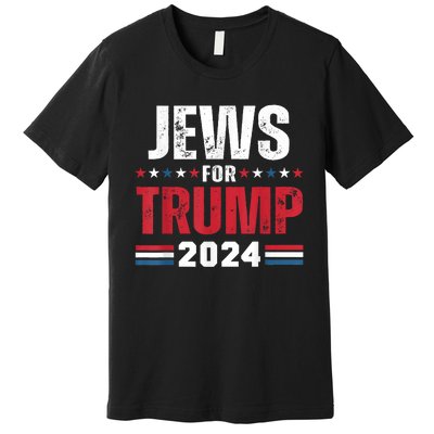 Jews For Trump 2024 American Flag Premium T-Shirt