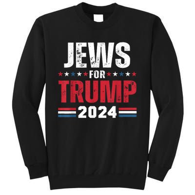 Jews For Trump 2024 American Flag Tall Sweatshirt