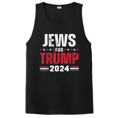 Jews For Trump 2024 American Flag PosiCharge Competitor Tank