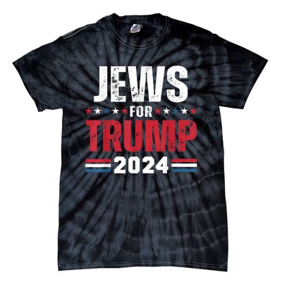 Jews For Trump 2024 American Flag Tie-Dye T-Shirt