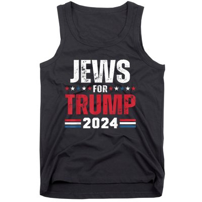 Jews For Trump 2024 American Flag Tank Top