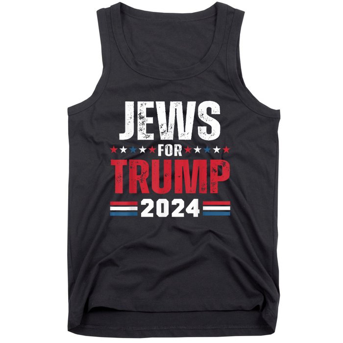 Jews For Trump 2024 American Flag Tank Top