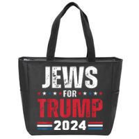 Jews For Trump 2024 American Flag Zip Tote Bag