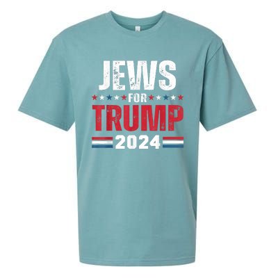 Jews For Trump 2024 American Flag Sueded Cloud Jersey T-Shirt