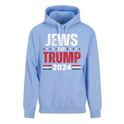 Jews For Trump 2024 American Flag Unisex Surf Hoodie