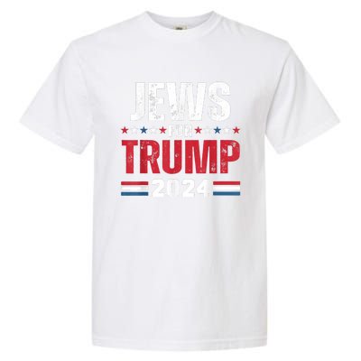 Jews For Trump 2024 American Flag Garment-Dyed Heavyweight T-Shirt