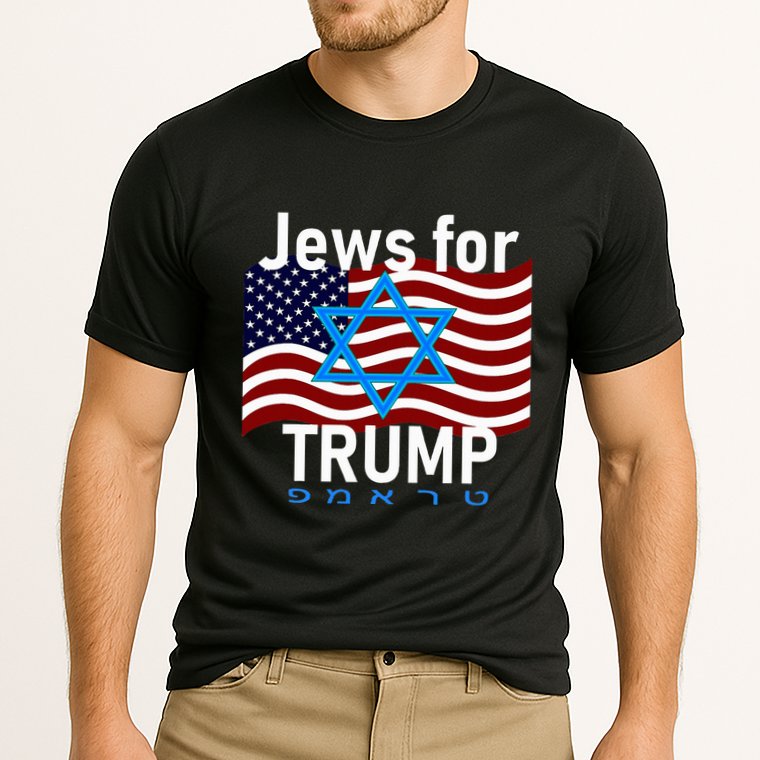 Jews For Trump American Flag Star Of David Hebrew Supporter Cooling Performance Crew T-Shirt