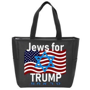 Jews For Trump American Flag Star Of David Hebrew Supporter Zip Tote Bag