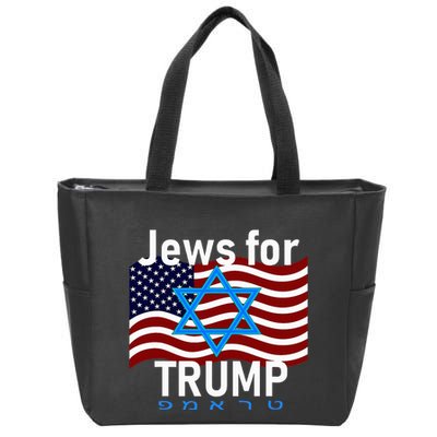 Jews For Trump American Flag Star Of David Hebrew Supporter Zip Tote Bag