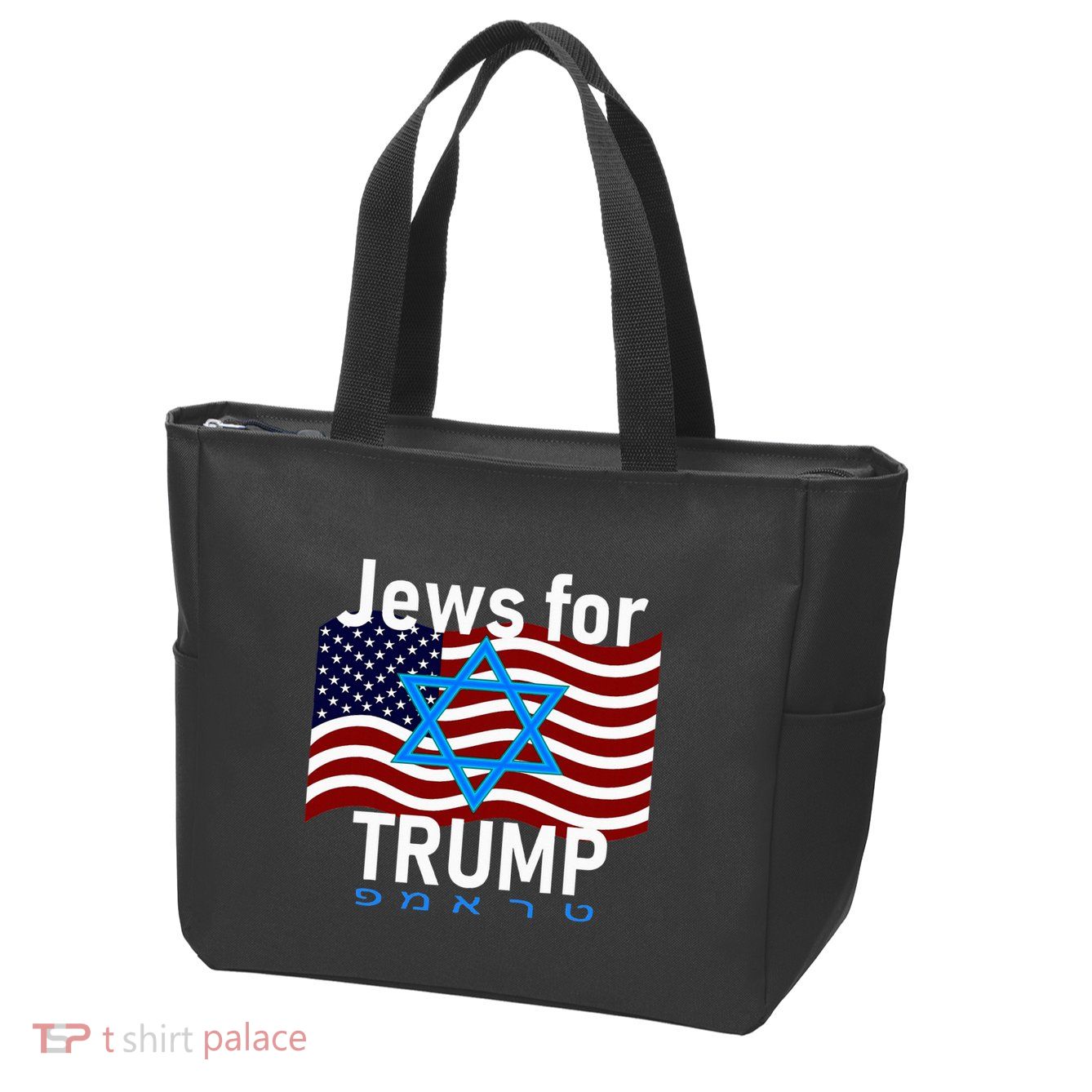 Jews For Trump American Flag Star Of David Hebrew Supporter Zip Tote Bag