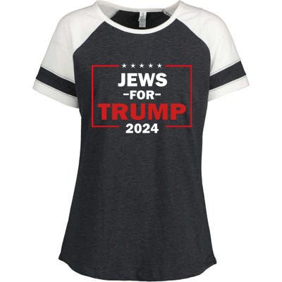 Jews For Trump 2024 Trump Supporters Enza Ladies Jersey Colorblock Tee